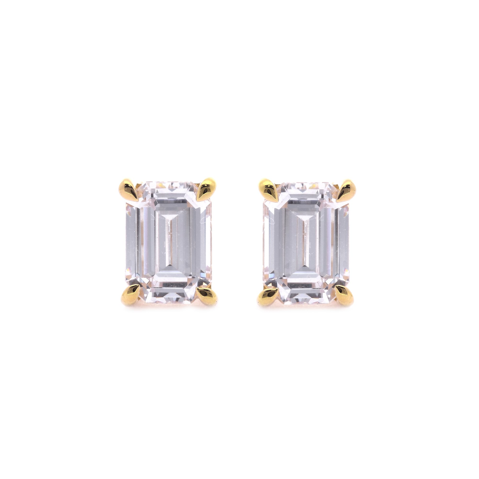Emerald Claw Prong Studs