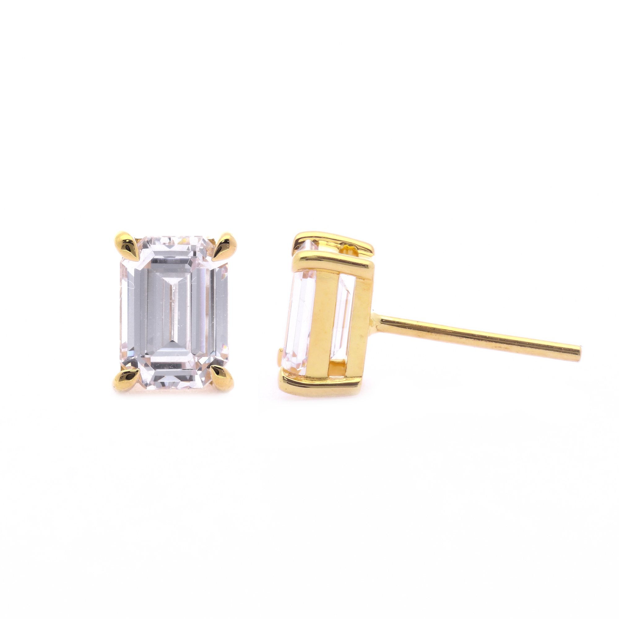Emerald Claw Prong Studs